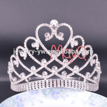 La corona cristalina grande alta de la tiara del desfile grande del estilo más nuevo